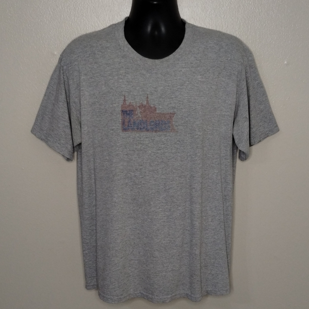 Vintage The Landlords Adult Large Band T-shirt Distressed Graphic Tee Gray RARE
